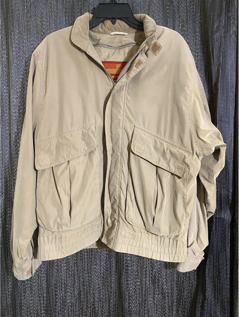 London Fog Winning Edge Men's Size 42 Regular VTG Tan Zip-Up Lined Winter Jacket